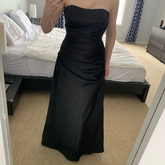 Black davids bridal bridesmaid dress. - Picture 4 of 4